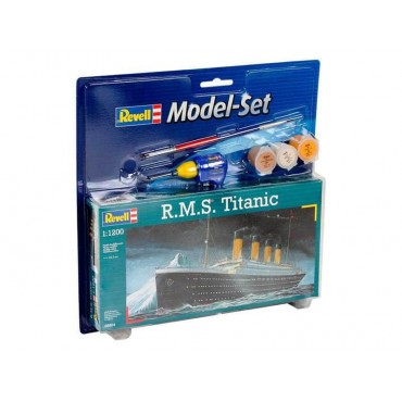 KIT PARA MONTAR REVELL MODEL SET BARCO R.M.S. TITANIC 1/1200 45 PEÇAS COMPLETO COM TINTAS COLA E PINCEL REV 65804